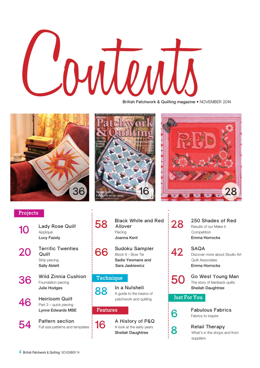 Patchwork and Quilting Preview Pages