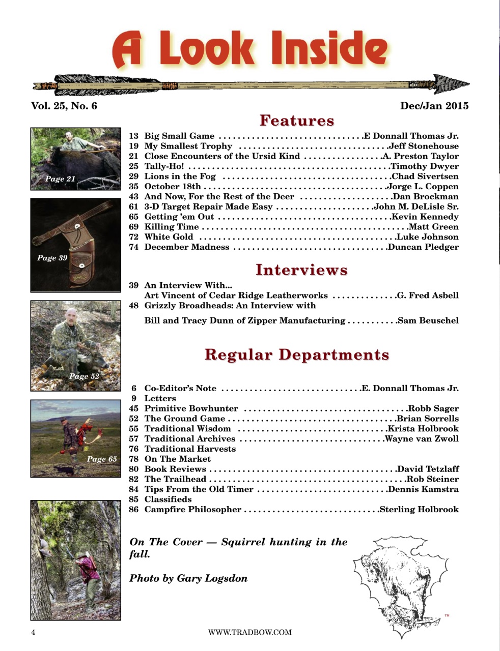 Traditional Bowhunter Magazine Preview Pages