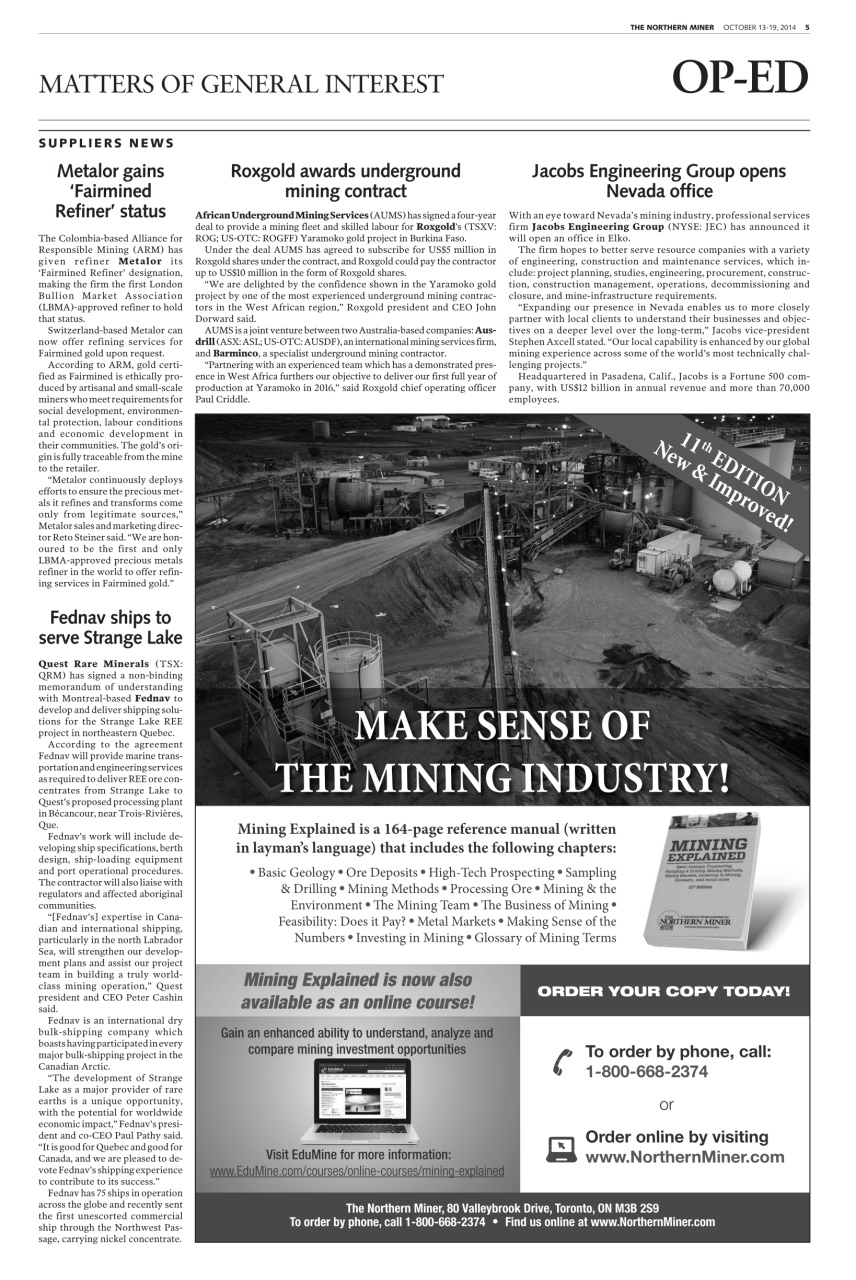 The Northern Miner Preview Pages