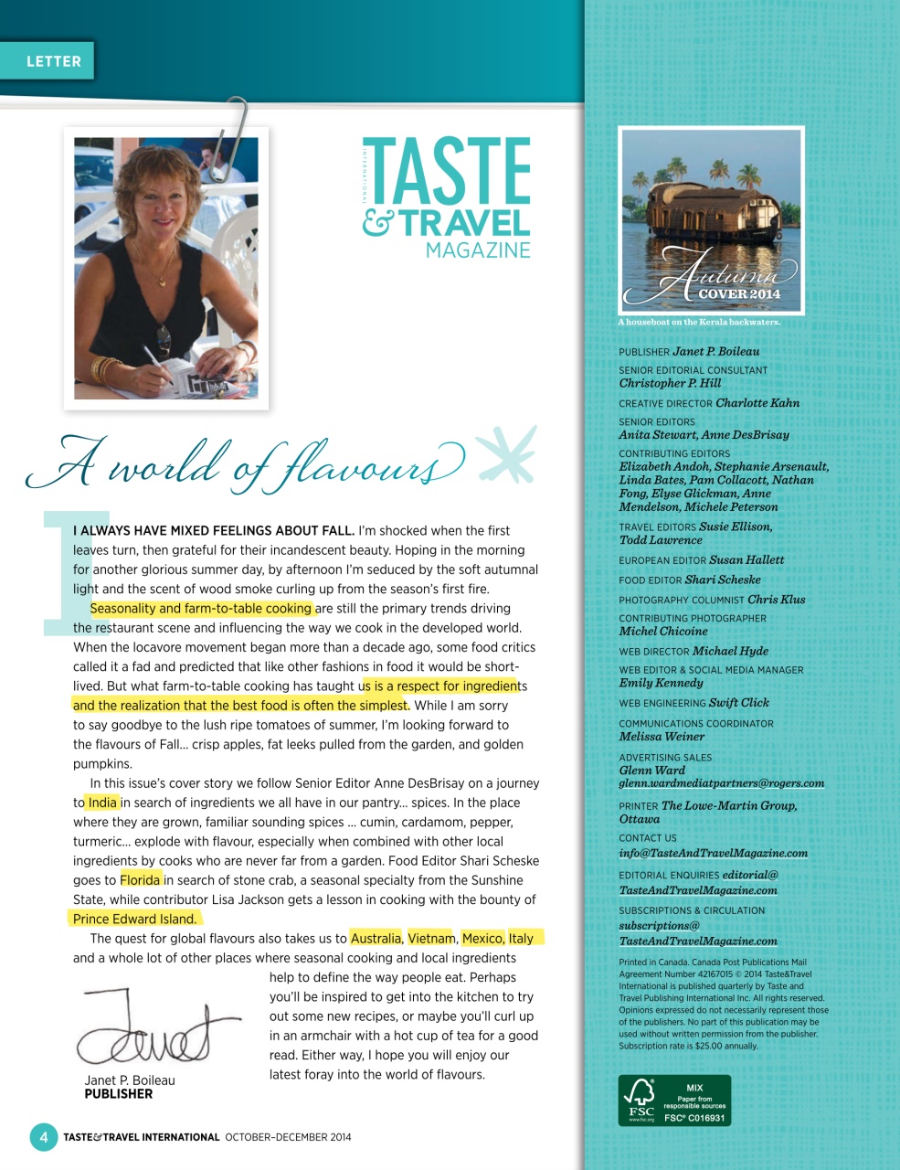 Taste & Travel International Preview Pages
