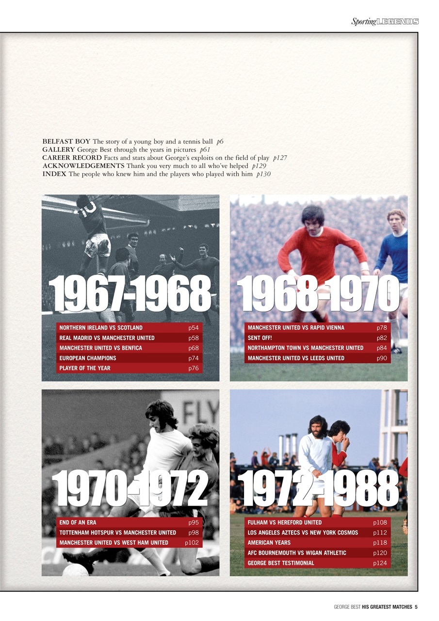 George Best his Greatest Matches Preview Pages