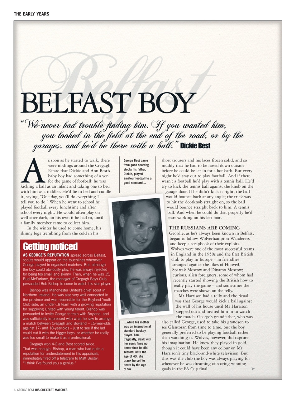 George Best his Greatest Matches Preview Pages