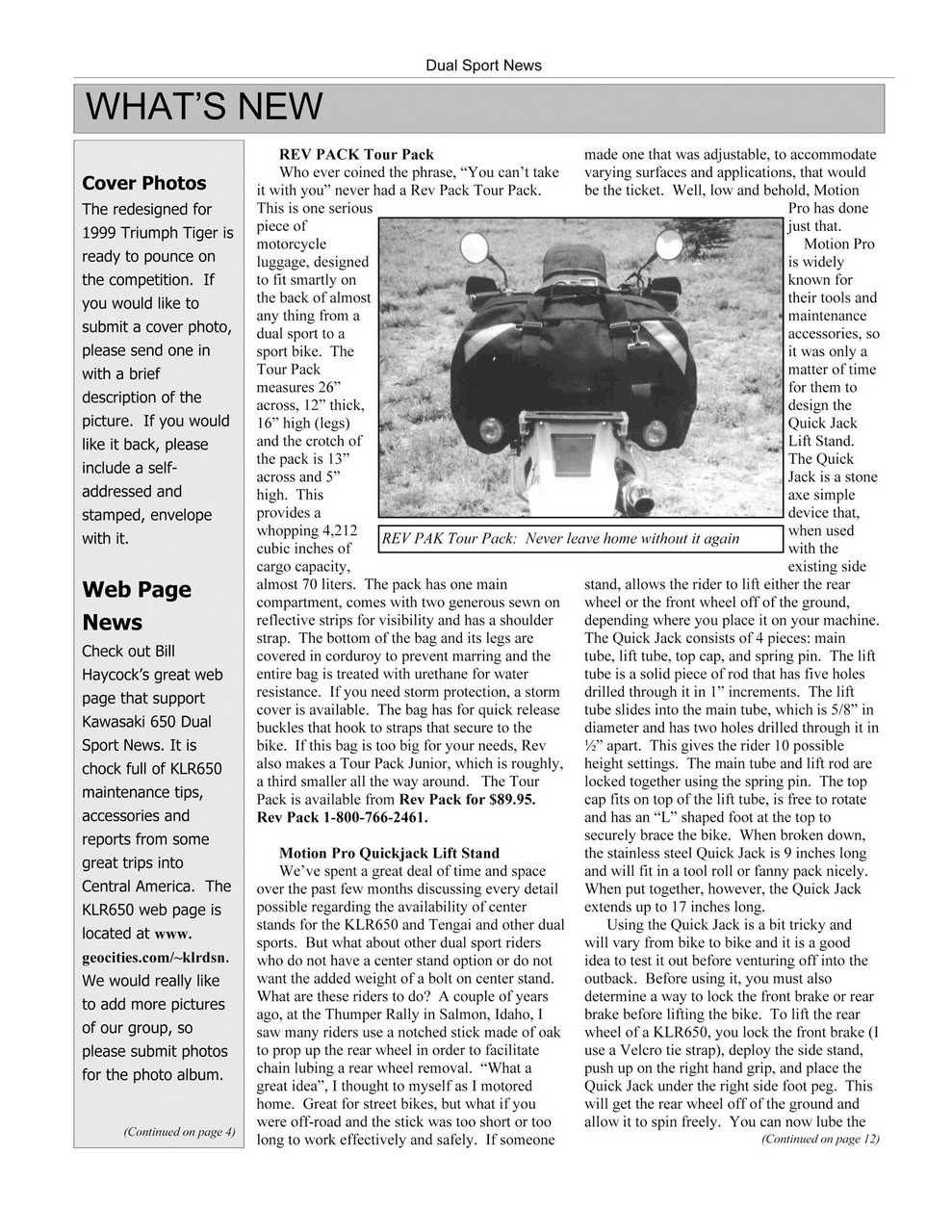 Adventure Motorcycle Preview Pages