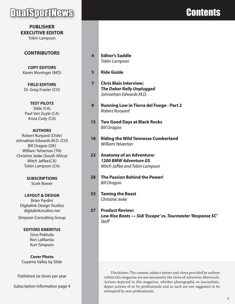 Adventure Motorcycle Preview Pages