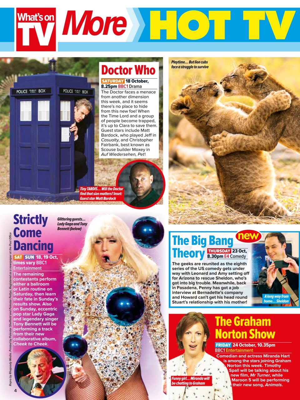 What's on TV Preview Pages