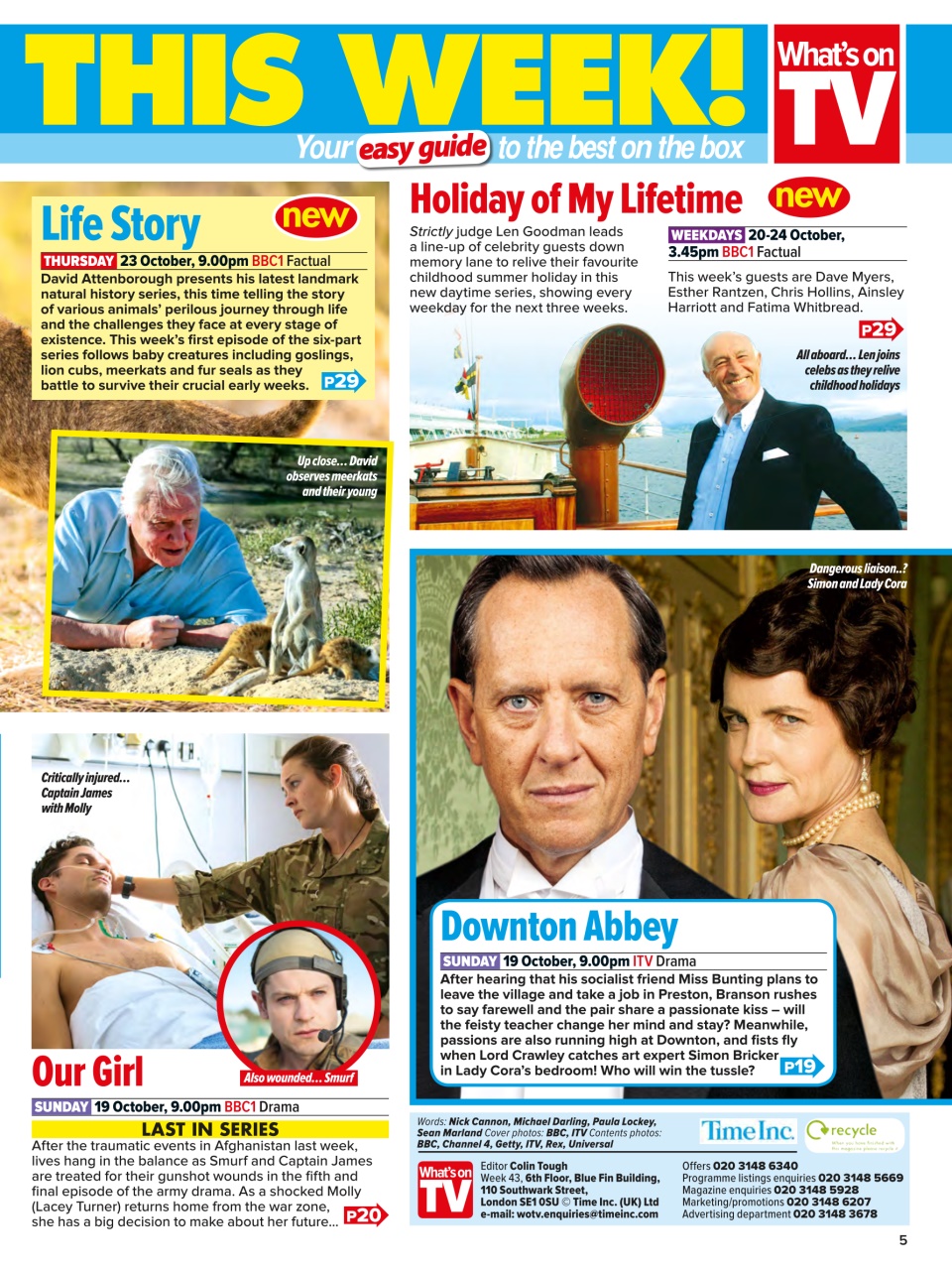 What's on TV Preview Pages
