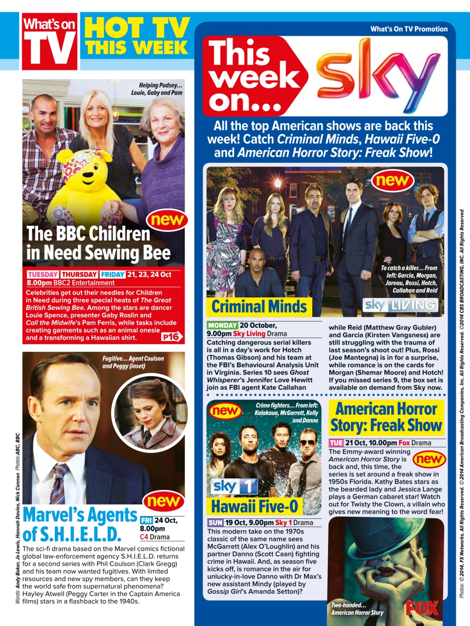 What's on TV Preview Pages