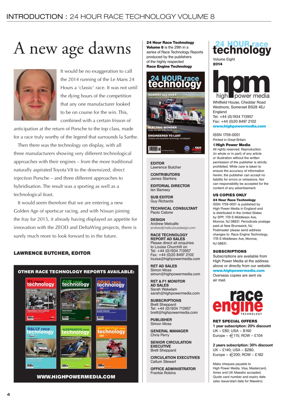 24 HOUR Race Technology Preview Pages