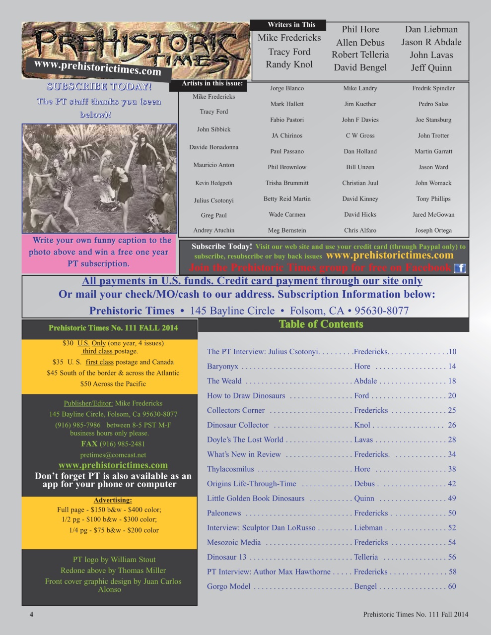 Prehistoric Times Preview Pages