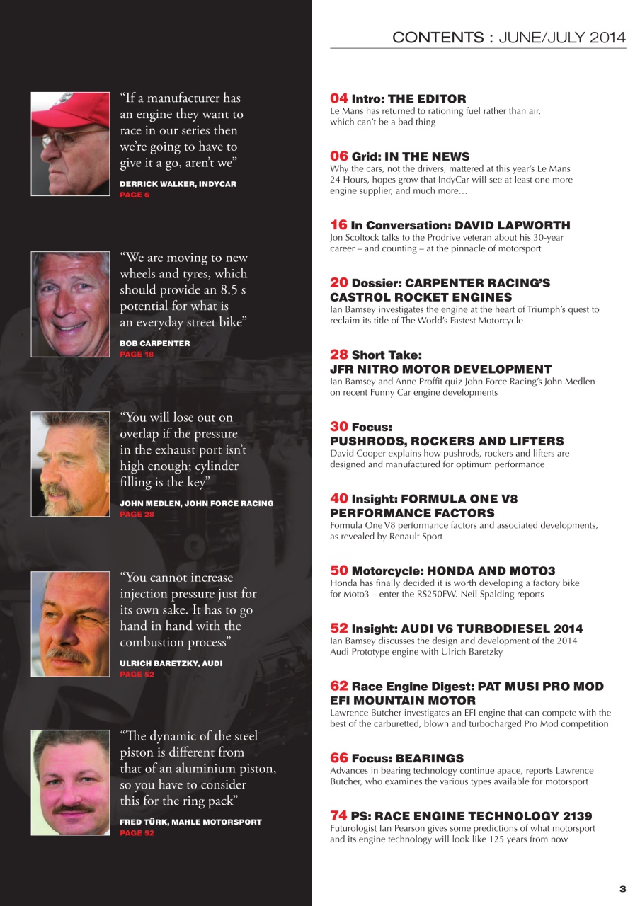 Race Engine Technology Preview Pages