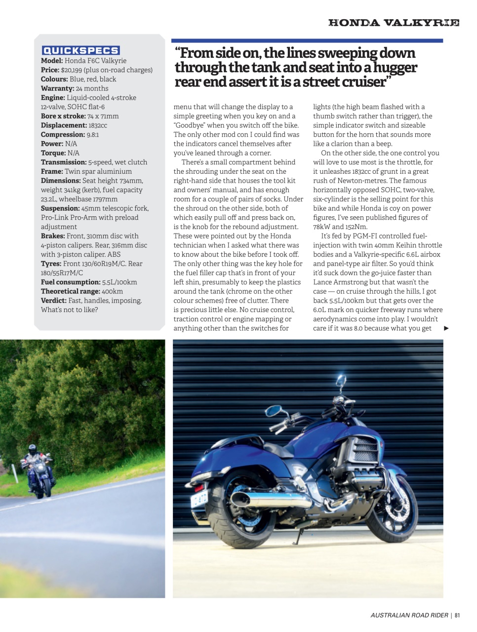 Australian Road Rider Preview Pages