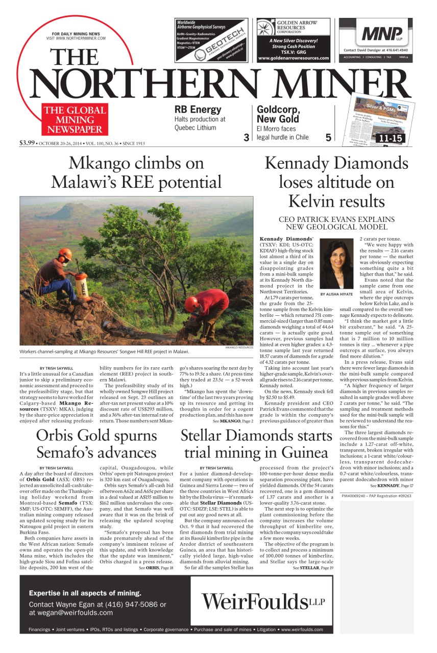 The Northern Miner Preview Pages