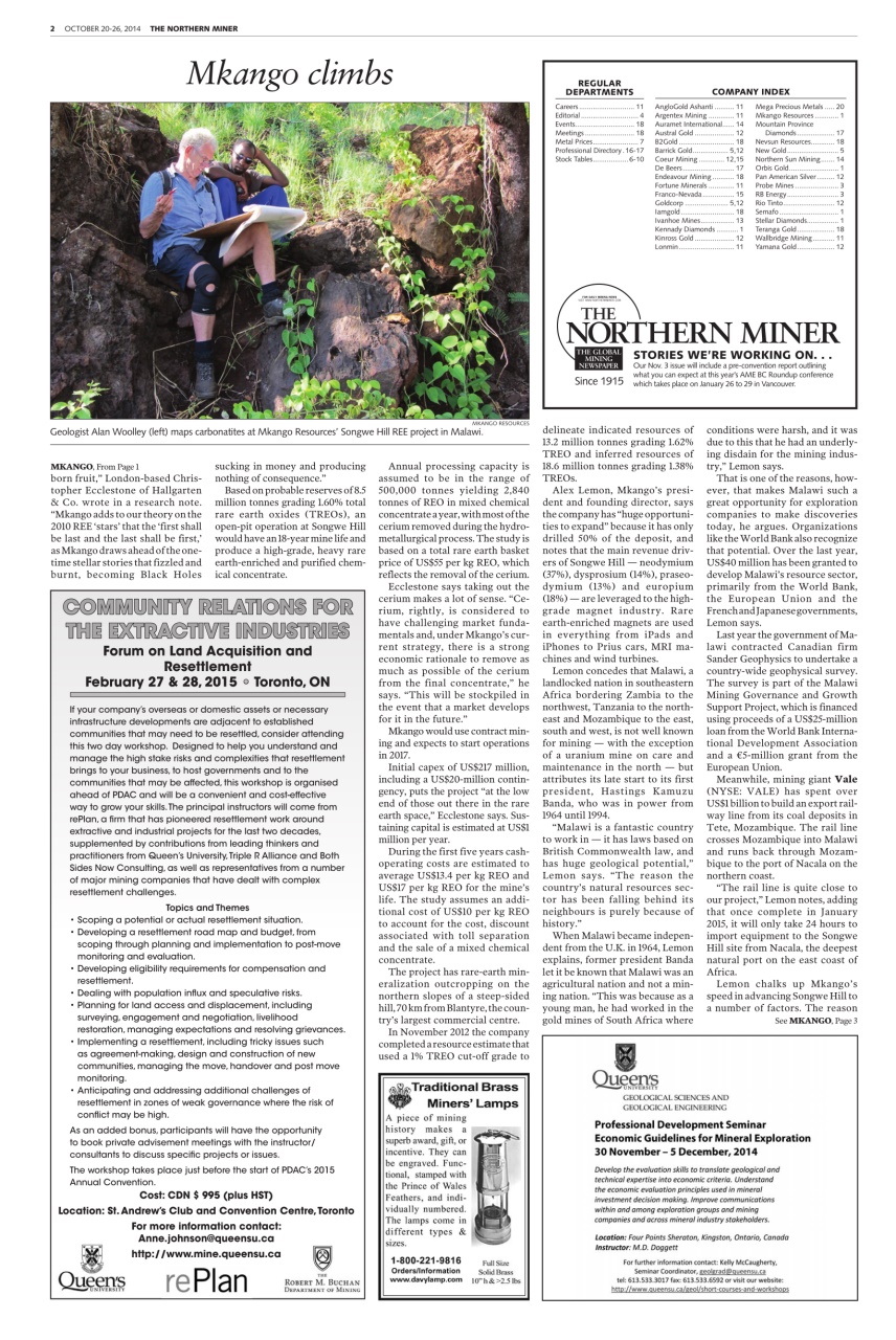 The Northern Miner Preview Pages