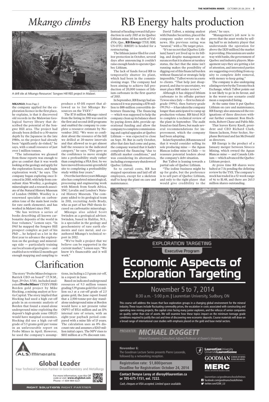 The Northern Miner Preview Pages