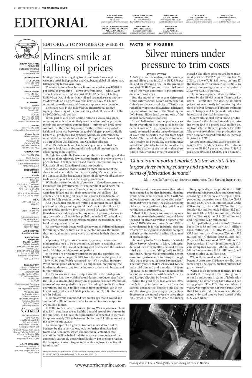 The Northern Miner Preview Pages