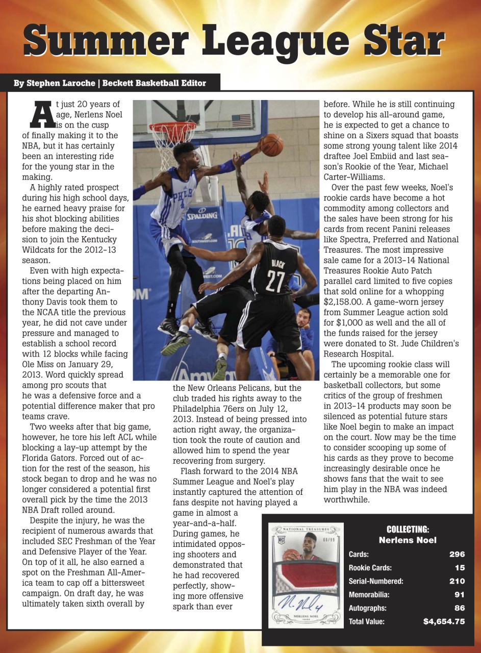 Beckett Basketball Magazine Preview Pages