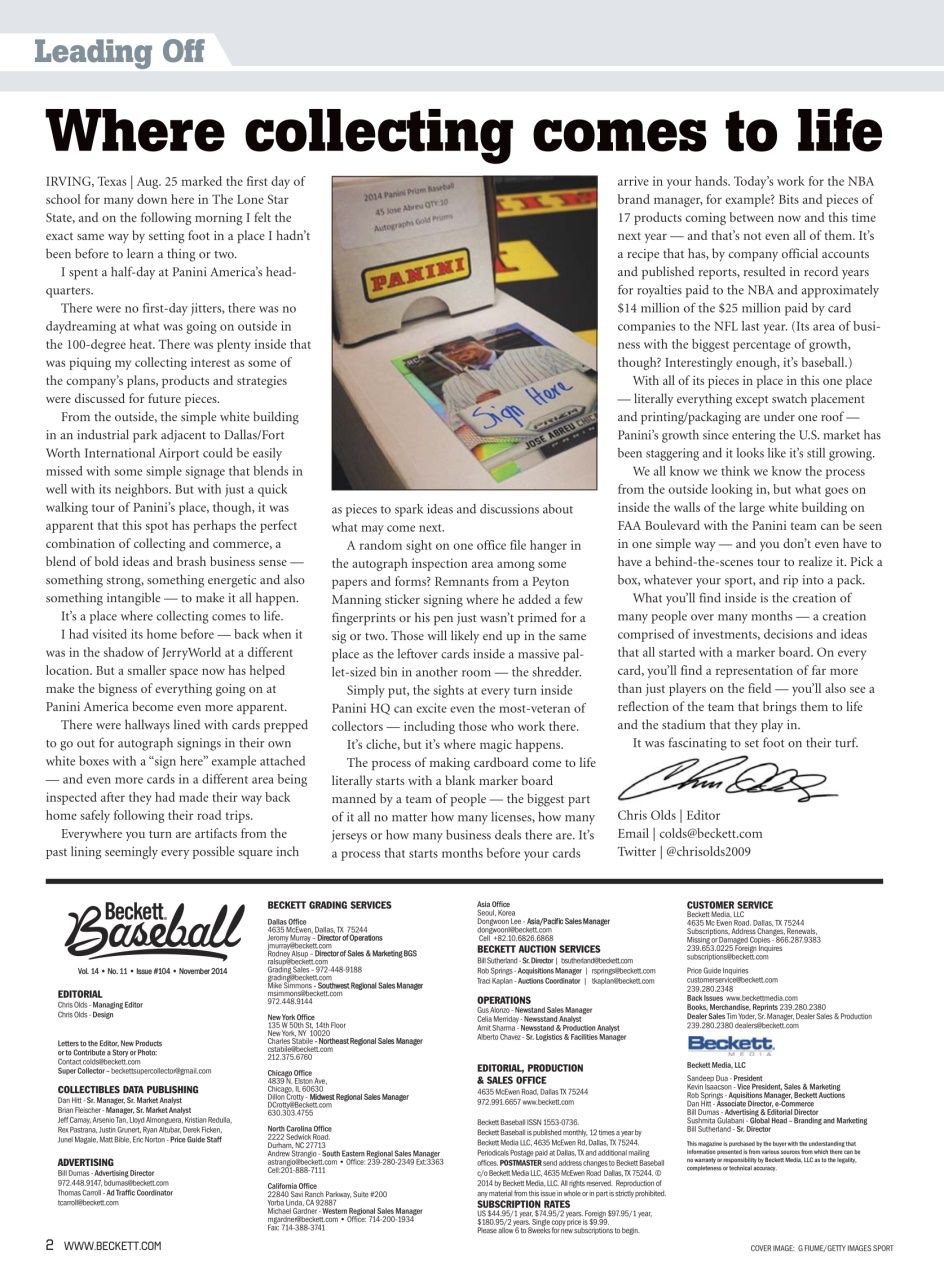 Beckett Baseball Magazine Preview Pages