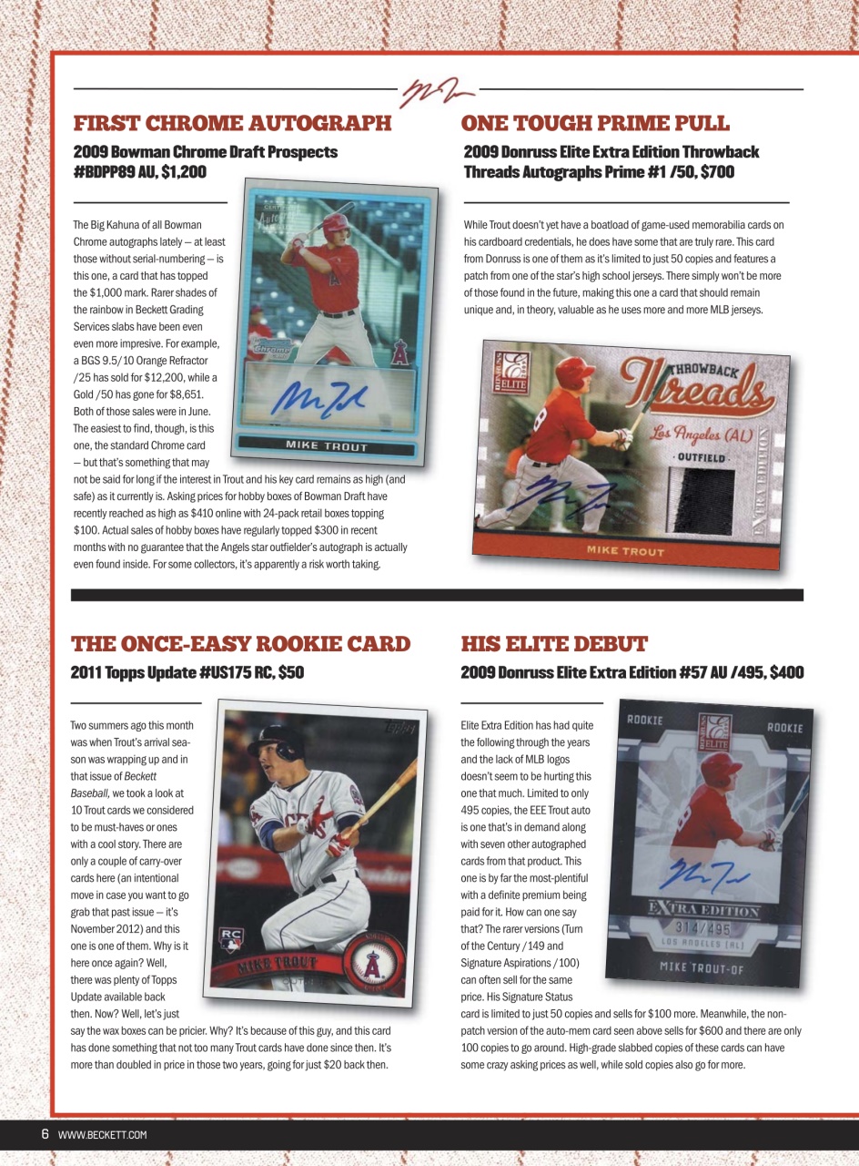 Beckett Baseball Magazine Preview Pages