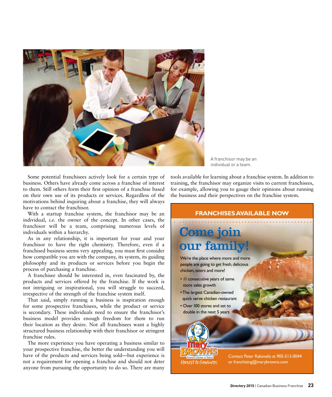 Canadian Business Franchise Preview Pages