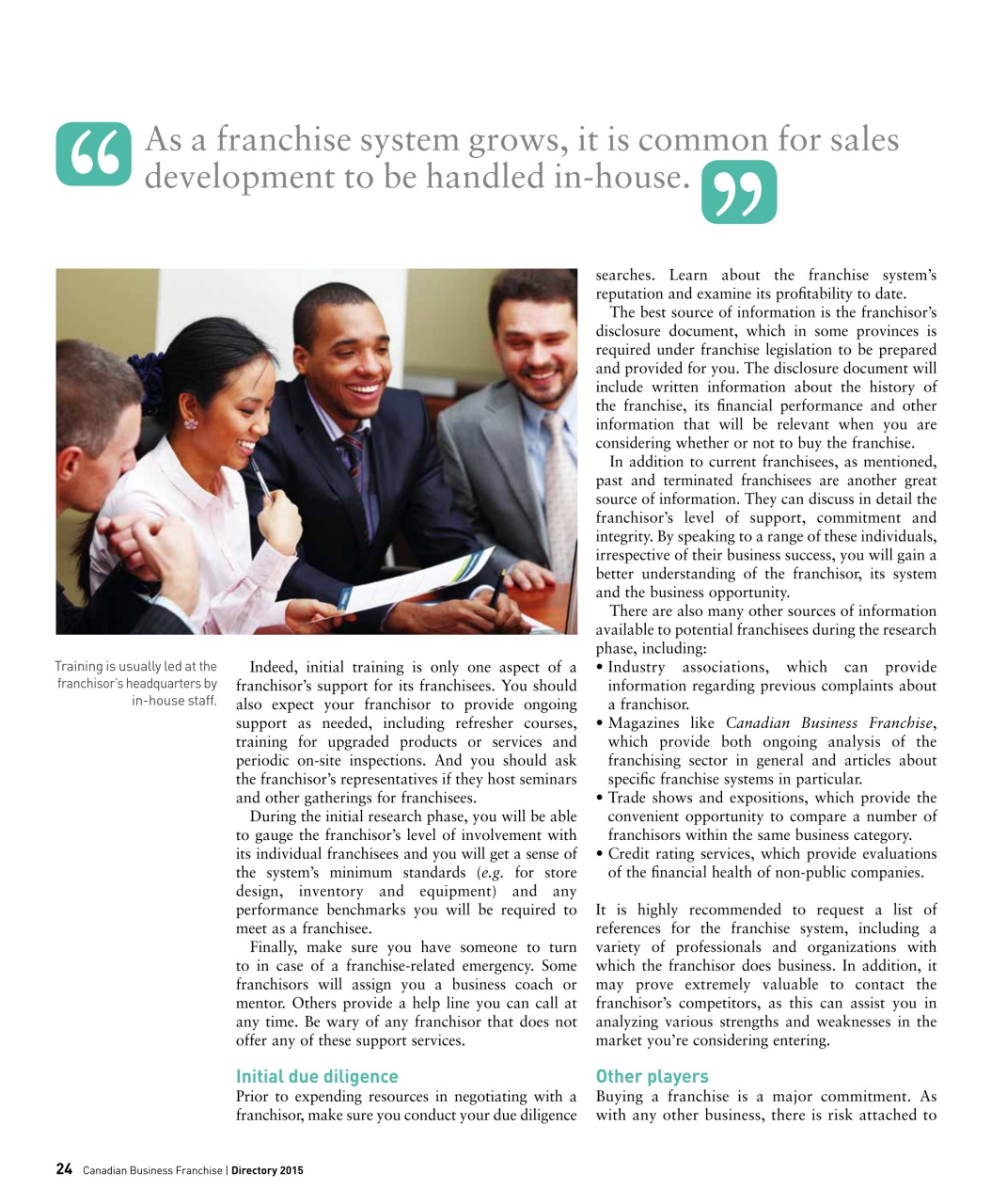 Canadian Business Franchise Preview Pages