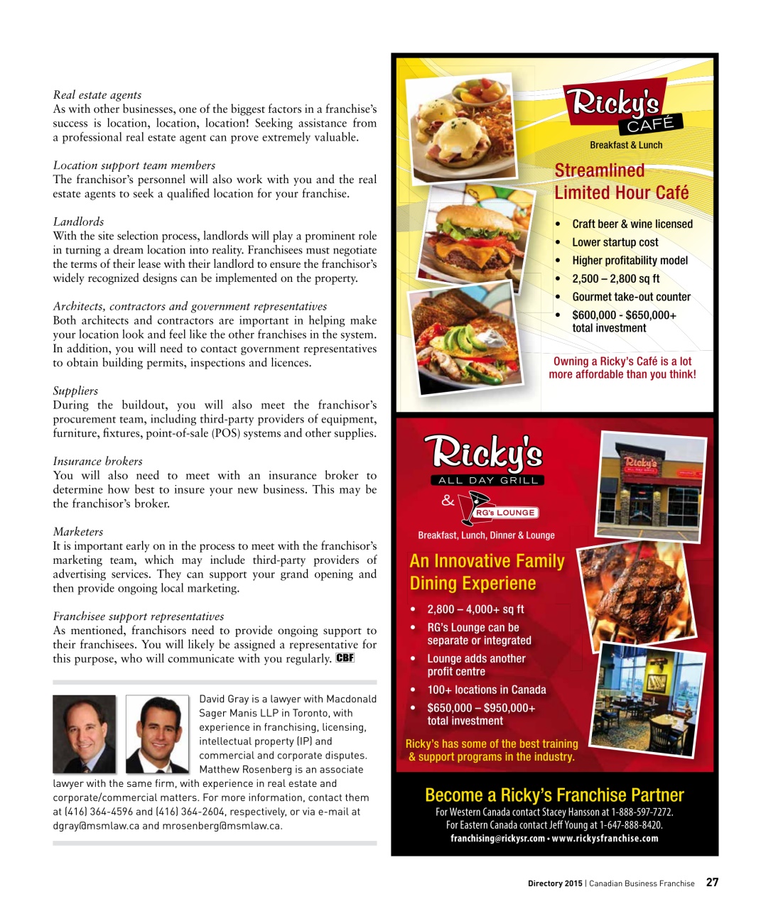 Canadian Business Franchise Preview Pages