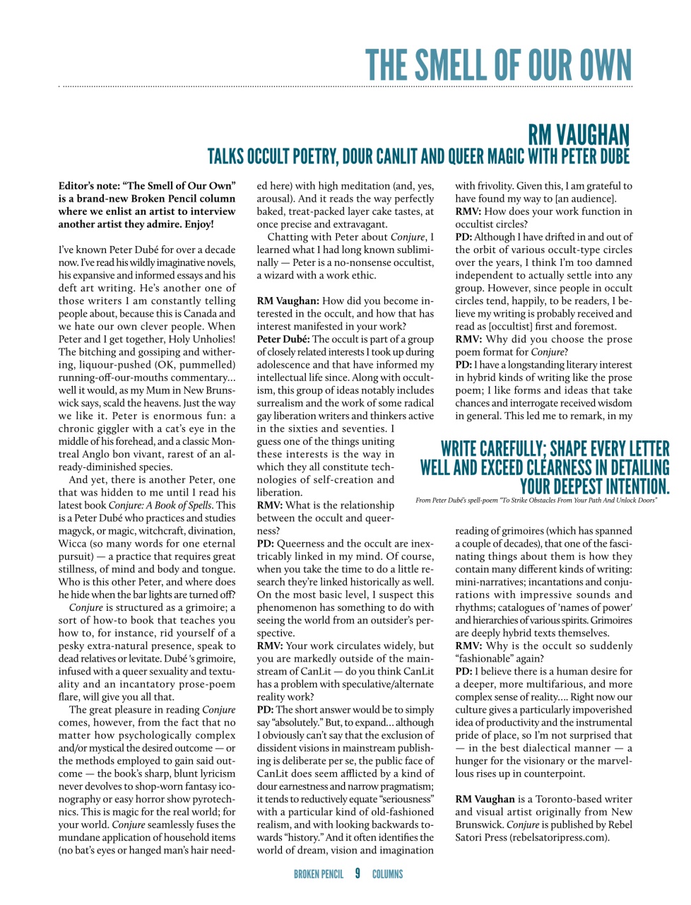 Broken Pencil Preview Pages