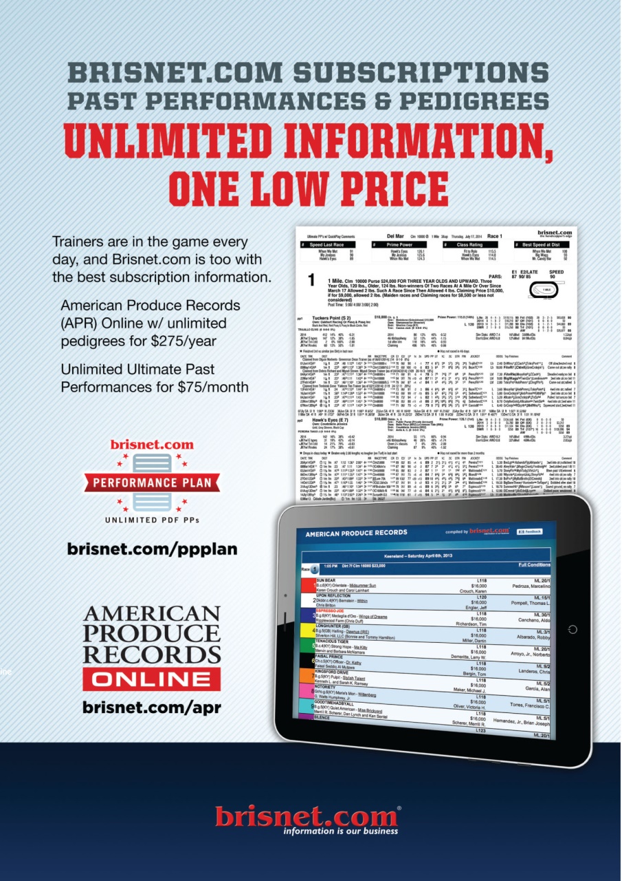 North American Trainer Magazine - horse racing Preview Pages