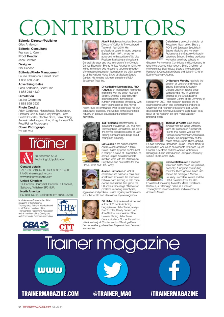 North American Trainer Magazine - horse racing Preview Pages