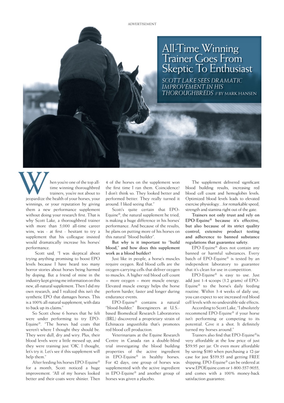 North American Trainer Magazine - horse racing Preview Pages
