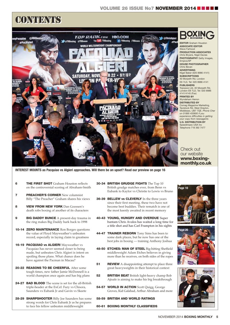 Boxing Monthly Preview Pages