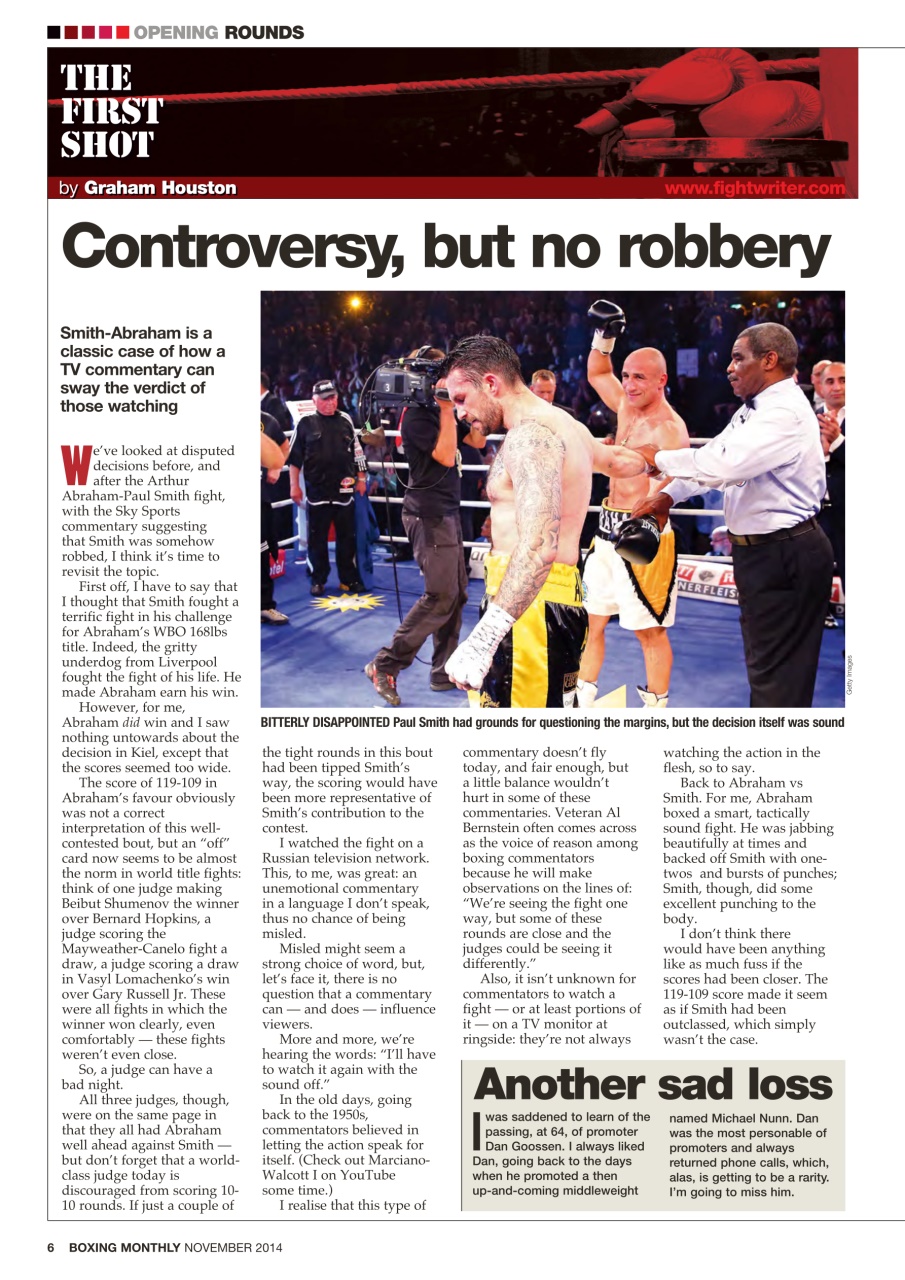 Boxing Monthly Preview Pages