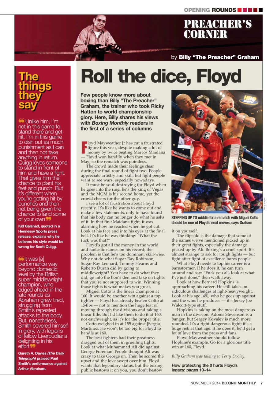 Boxing Monthly Preview Pages