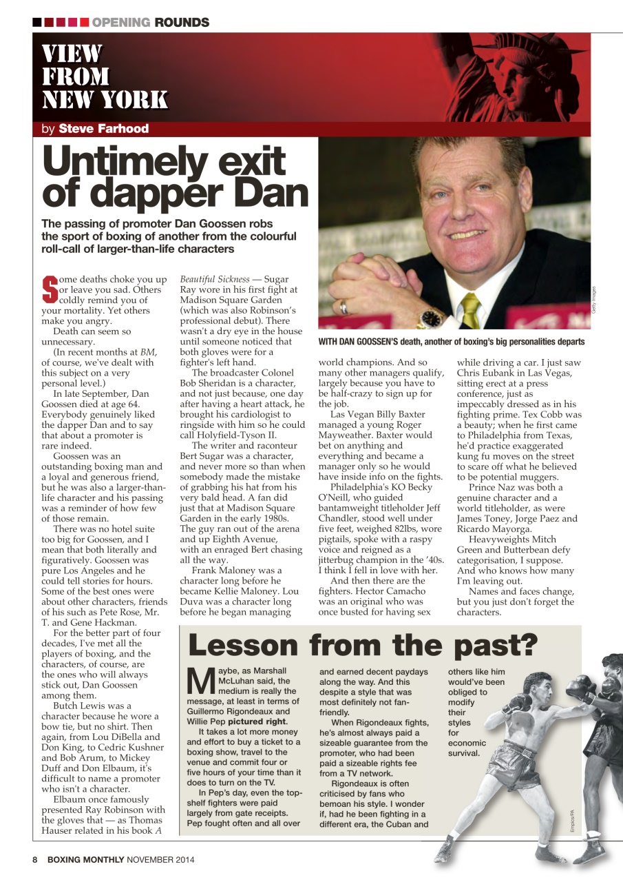 Boxing Monthly Preview Pages