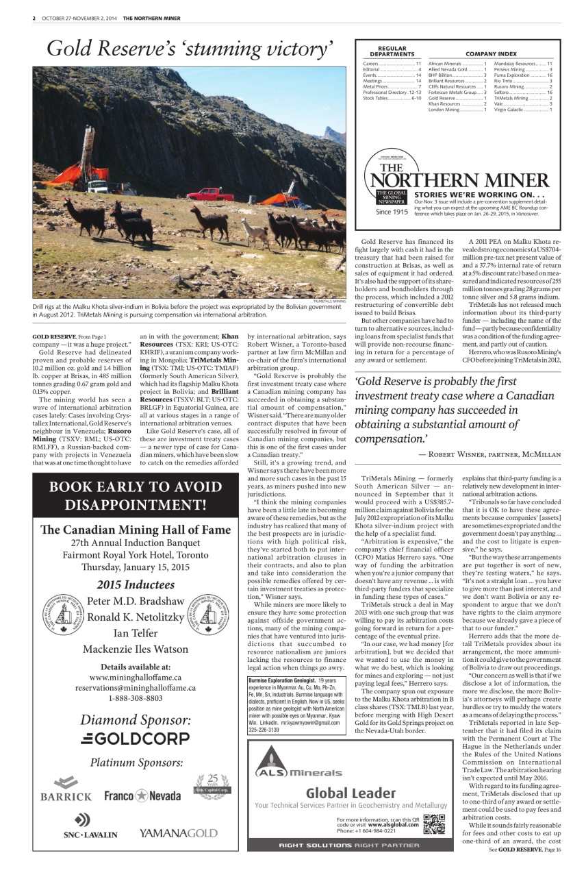 The Northern Miner Preview Pages