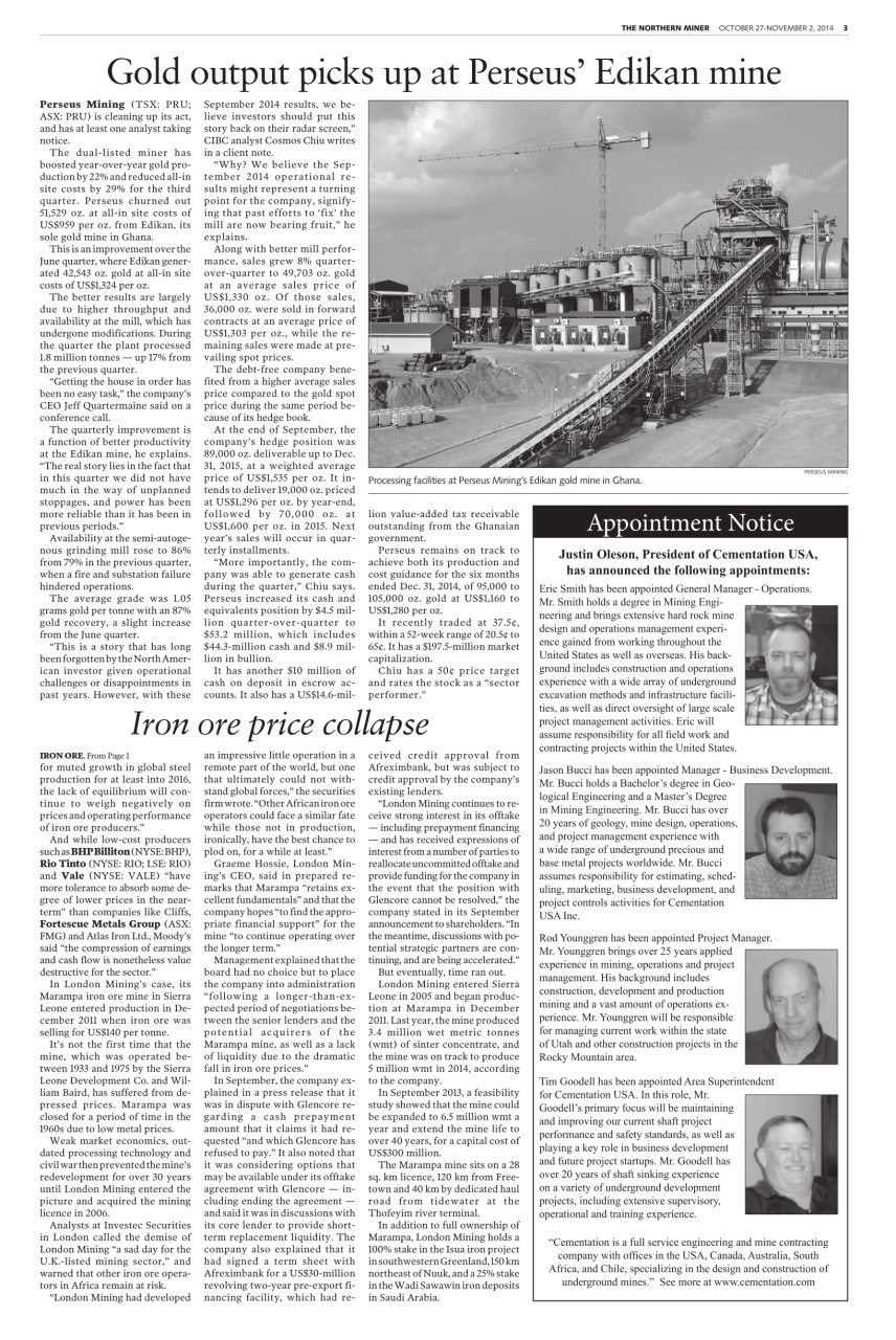 The Northern Miner Preview Pages