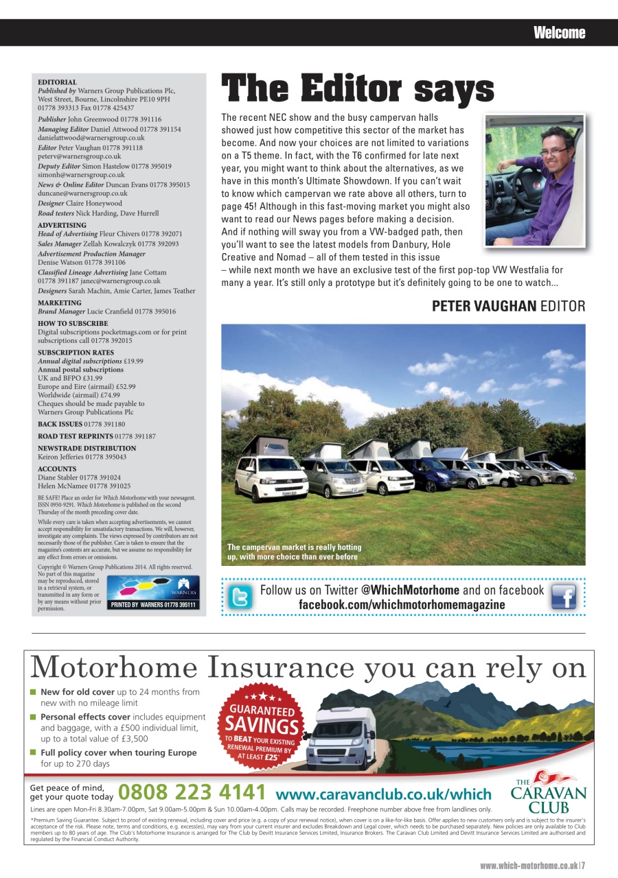 What Motorhome magazine Preview Pages