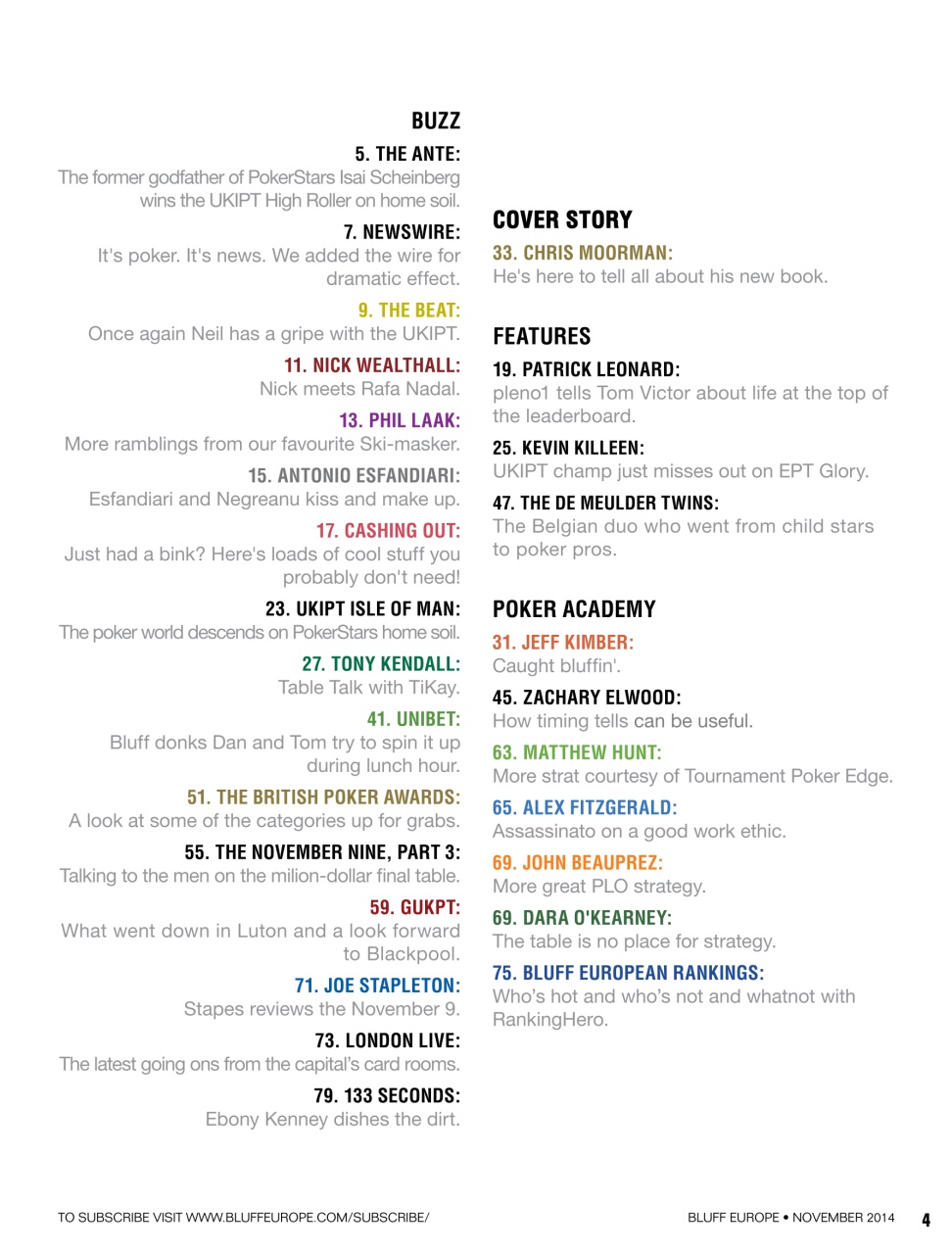 Bluff Europe Preview Pages