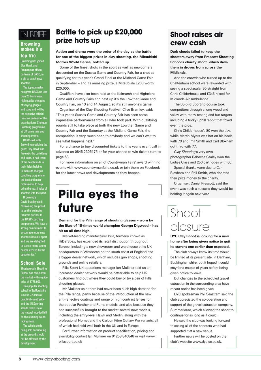 Clay Shooting Preview Pages