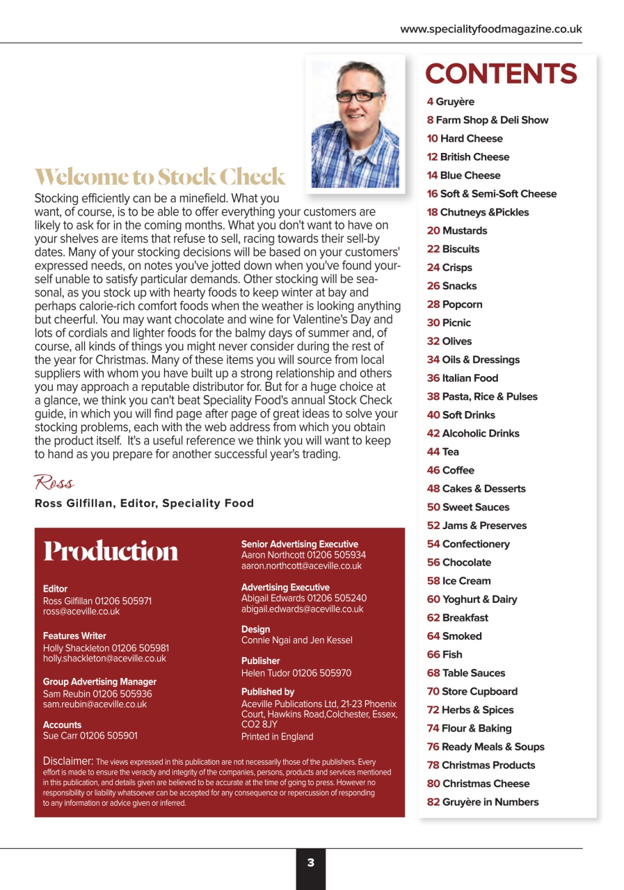 Speciality Food Preview Pages