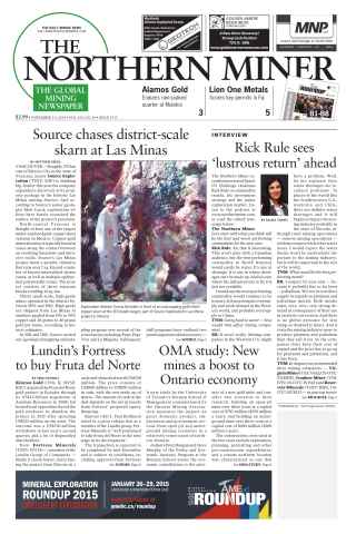 The Northern Miner issue Vol. 100 No. 38