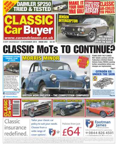 Classic Car Buyer issue No.252 Classic MoT's to continue?
