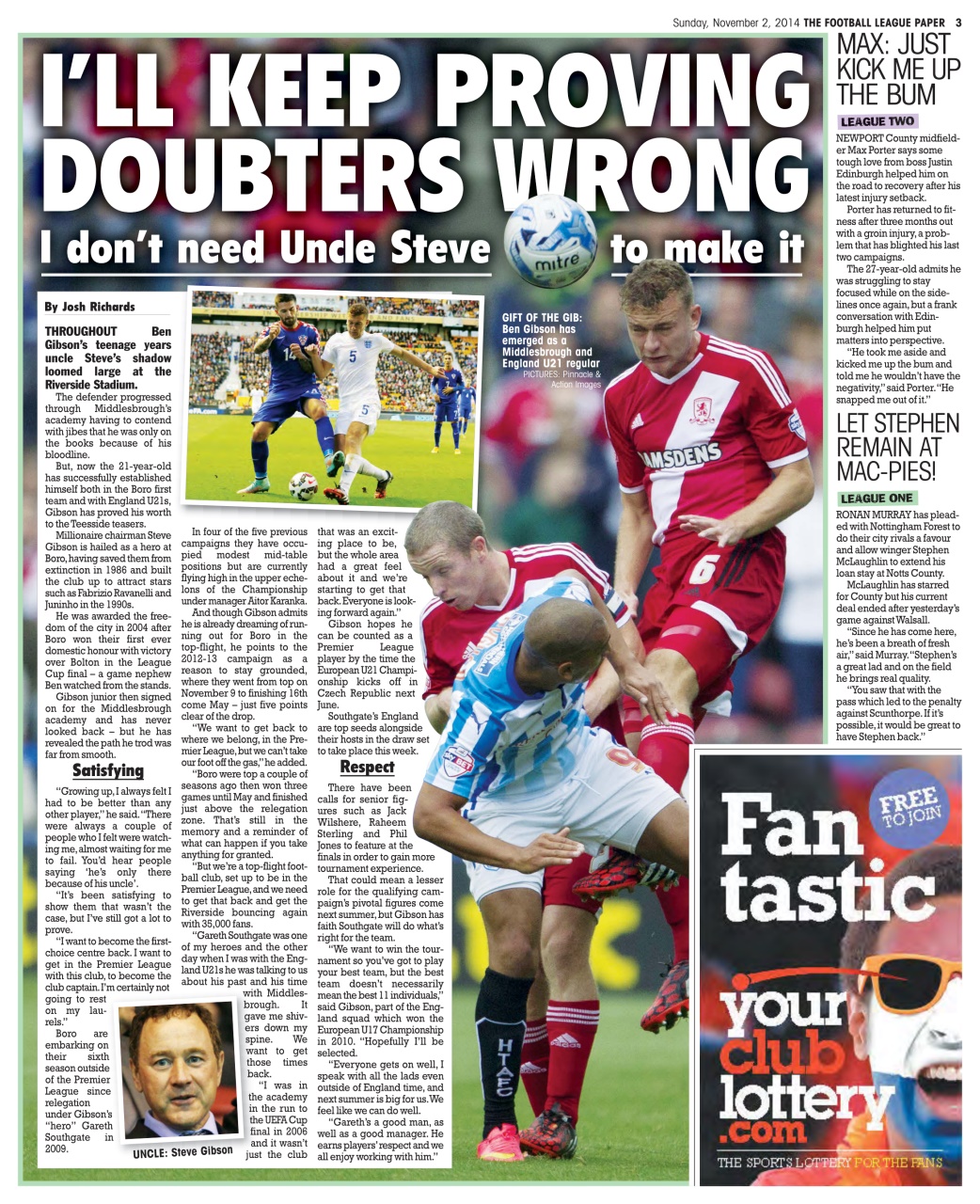 The Football League Paper Preview Pages