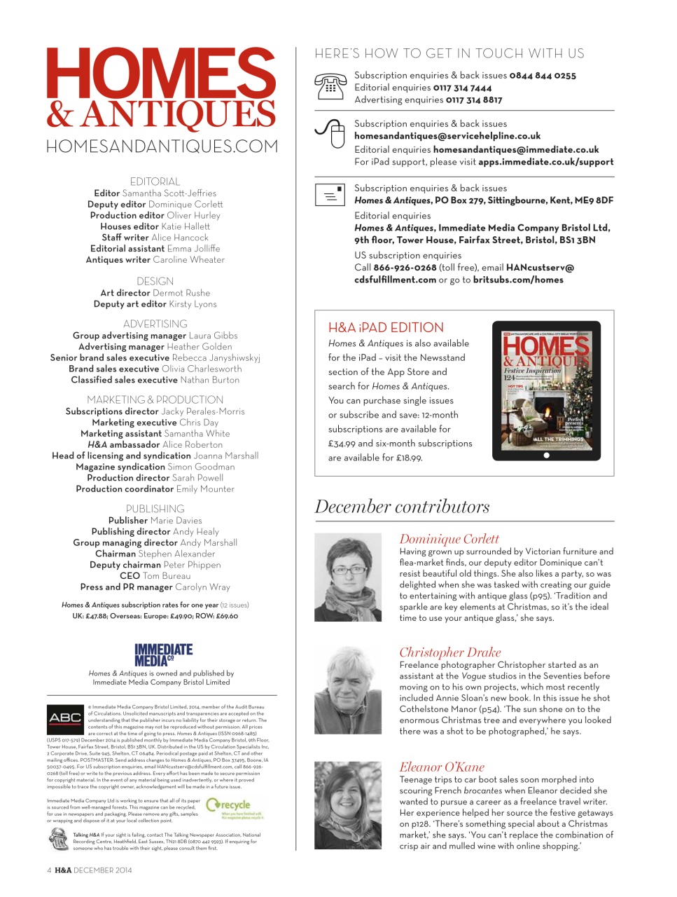 Homes & Antiques Magazine Preview Pages