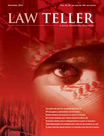 Lawteller – A Legal Awareness Magazine issue November 2014