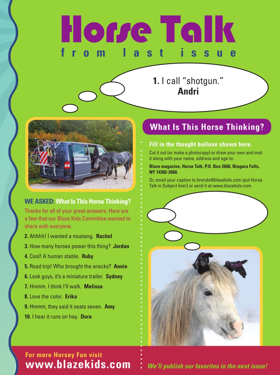 Blaze Magazine For Horse Crazy Kids Preview Pages