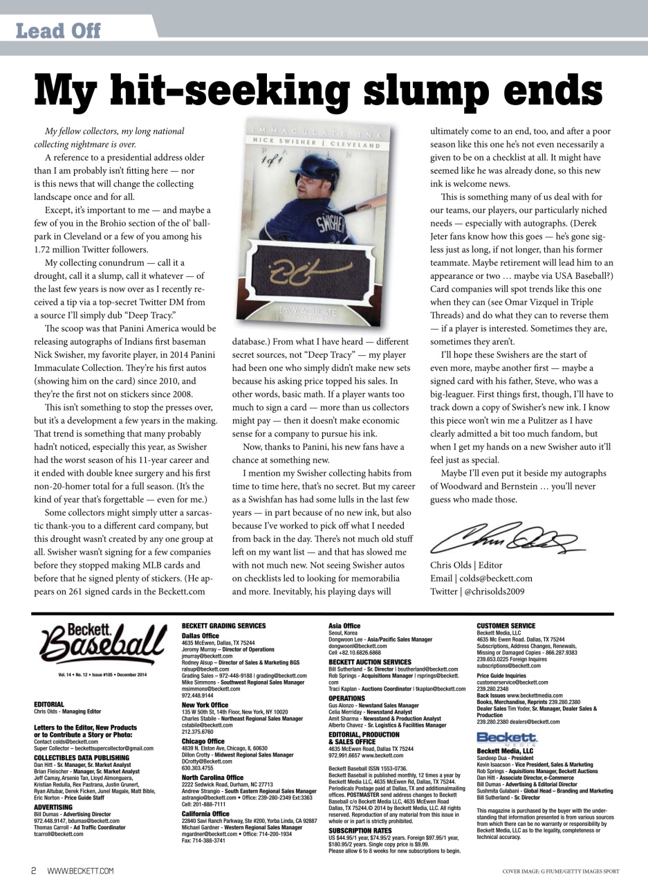 Beckett Baseball Magazine Preview Pages