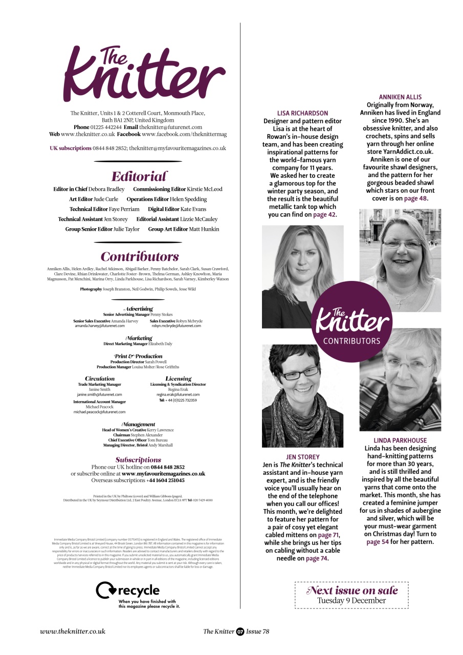 The Knitter Preview Pages