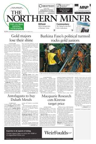 The Northern Miner issue Vol. 100 No. 39