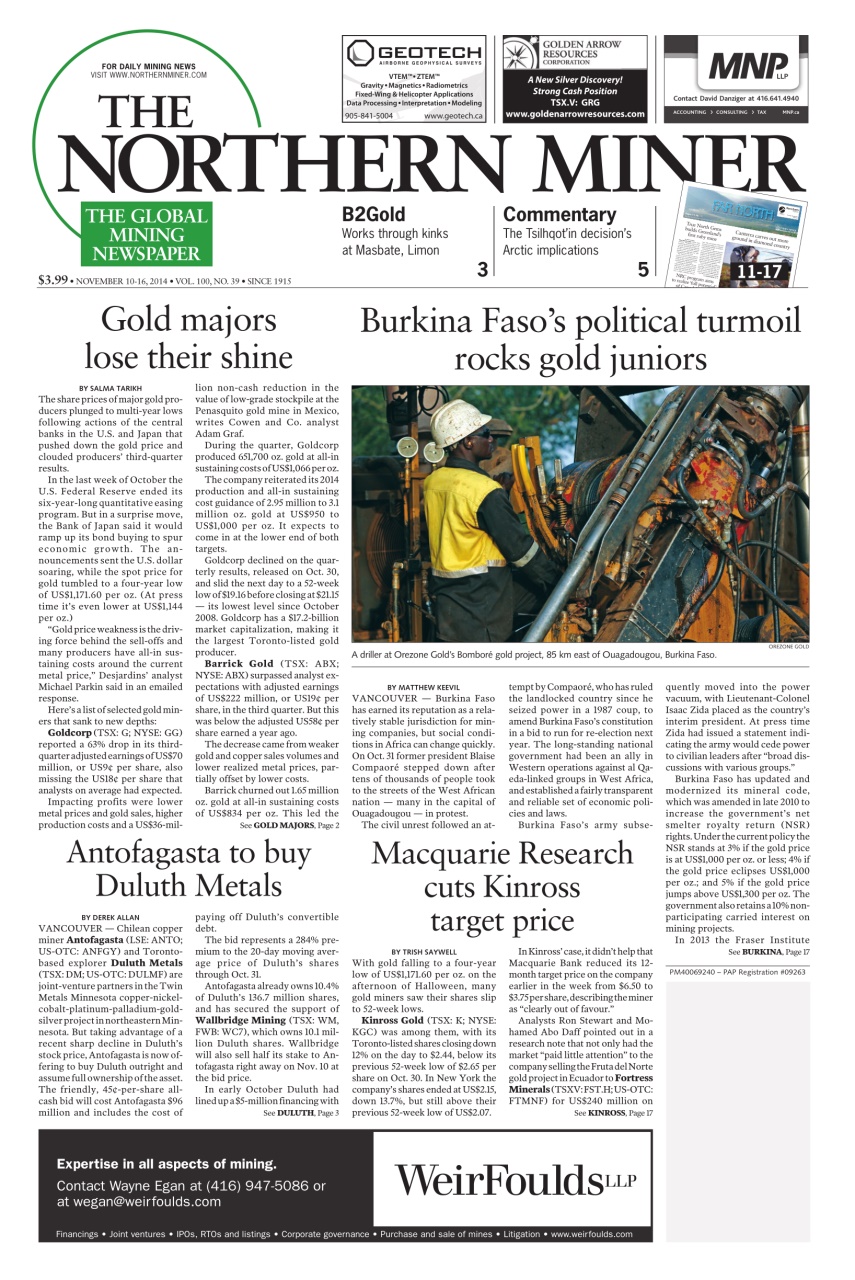 The Northern Miner Preview Pages