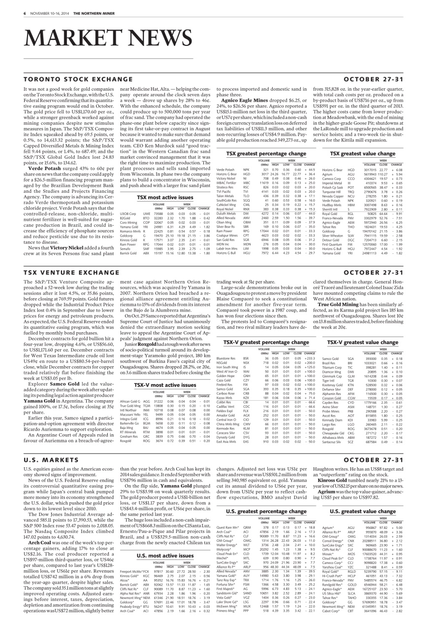 The Northern Miner Preview Pages